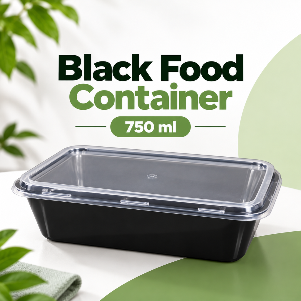 Black Food Container 750 ml