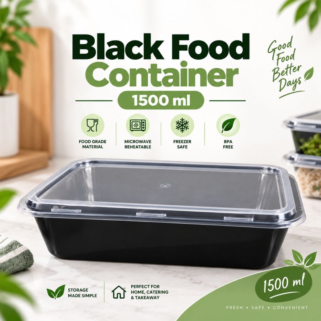 Black Food Container With Lid