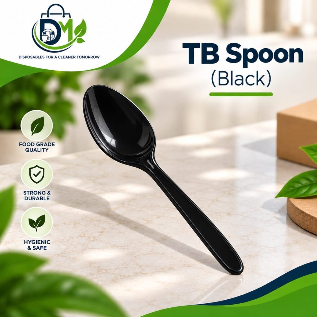 Black Disposable Plastic TB Spoon